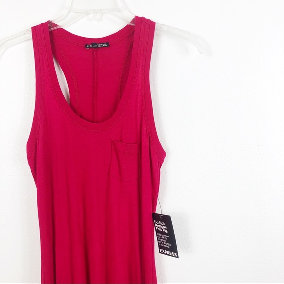 Express Sleeveless Racerback High Low Tank Dress - Picture 2 of 8